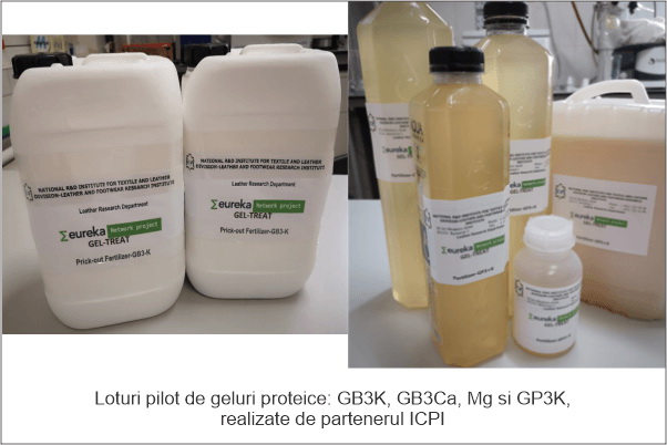 Loturi pilot de geluri proteice: GB3K, GB3Ca, Mg si GP3K, realizate de partenerul ICPI